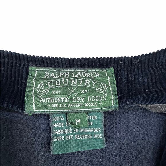 VTG 80s Ralph Lauren Country Men’s Medium Navy Button Down Corduroy Vest Chore - Picture 4 of 11